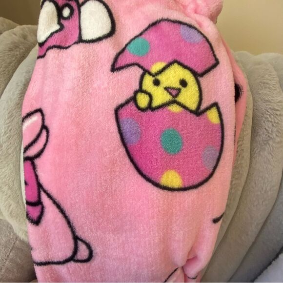 Hello Kitty Blanket - Pink Easter Blanket - Sanrio Bunny and Egg Blanket (Kids) - Picture 7 of 10